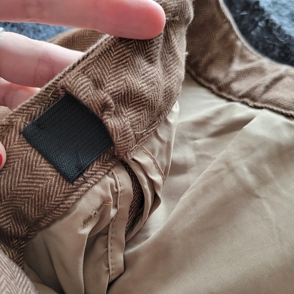 L.L. Bean Classic Fit 14 Brown Work Pants Dressy Workwear Trousers Herringbone - Picture 6 of 7